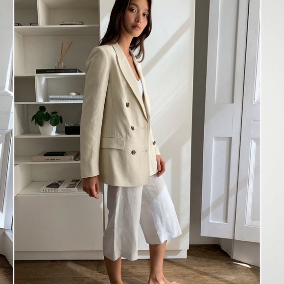 NWT Babaton Samuel Linen Blazer - Picture 6 of 8